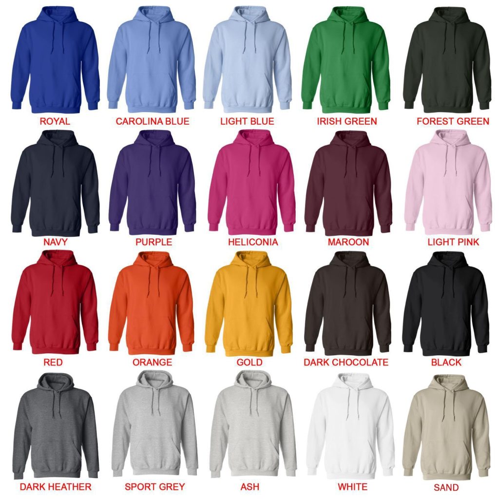 hoodie color chart - Dachshund Merch