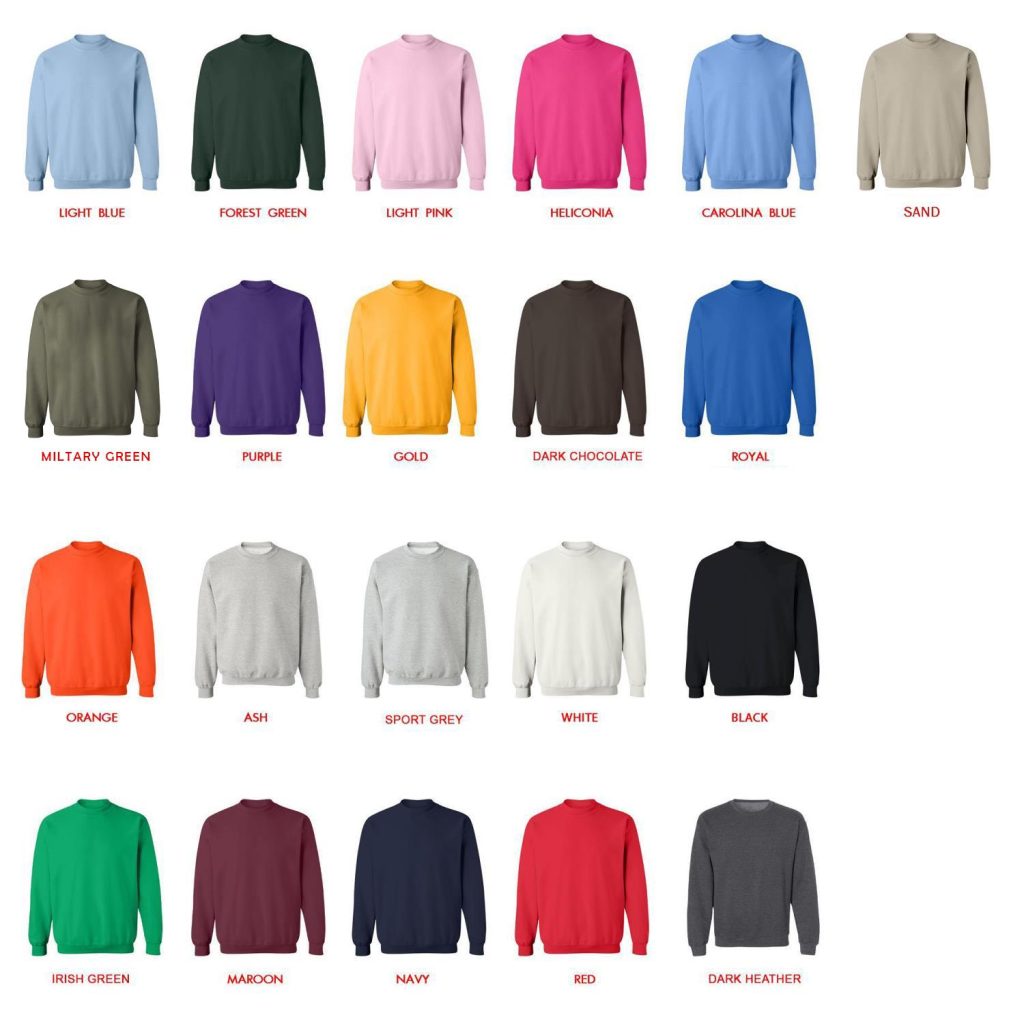 sweatshirt color chart - Dachshund Merch